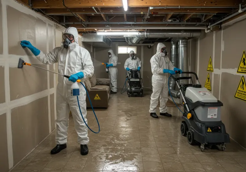 Basement Moisture Removal and Structural Drying process in Archer City, TX
